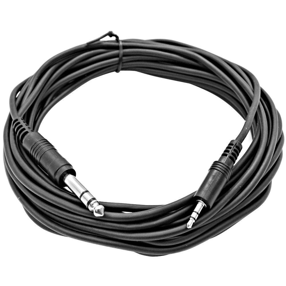 Seismic Audio - SA-iERQM25-2Pack - 2 Pack of 25 Foot 1/8 Inch 3.5mm Stereo TRS Male to 1/4 Inch 6.35mm Male Audio Patch Cables