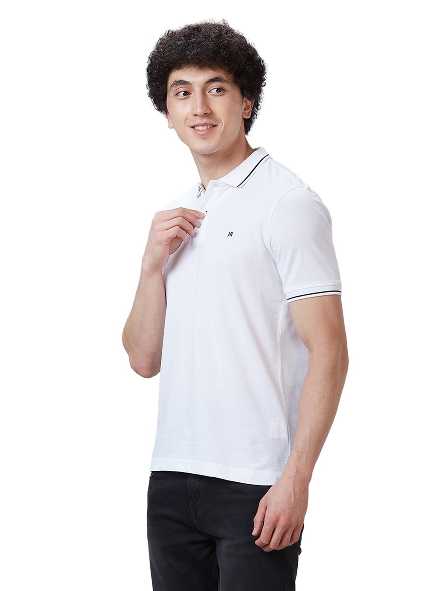 Raymond White Contemporary Fit Polo T-Shirt