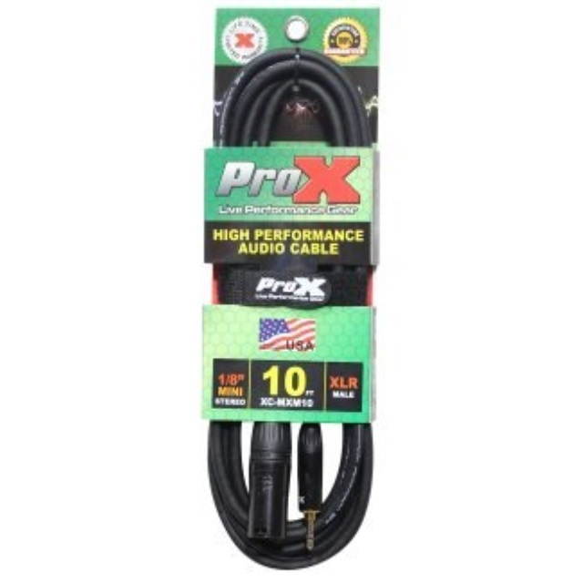 Prox 3.5Mm Trs To Xlr-M Balanced High Performance Audio Cable, 10Ft