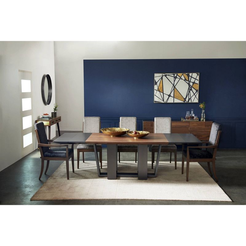 Velvet and Wood Dining Armless Chair Black - Venus Williams Collection