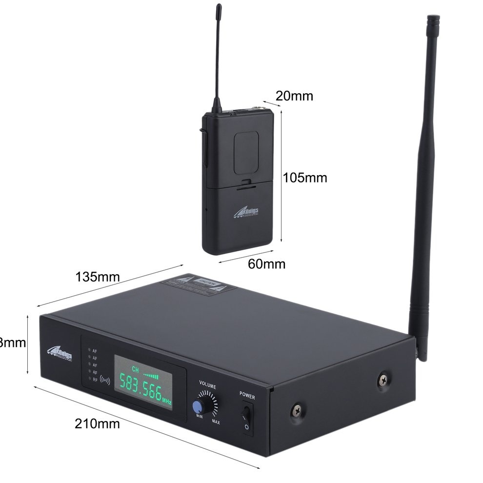 Headphone RADIGS RWM60U UHF Headset Wireless Microphone System,black