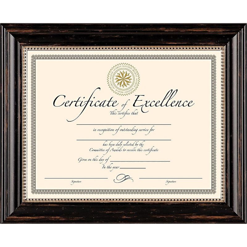 Dax Genova Document Frame 8 12/ x 11 Plastic Black N4100N3T