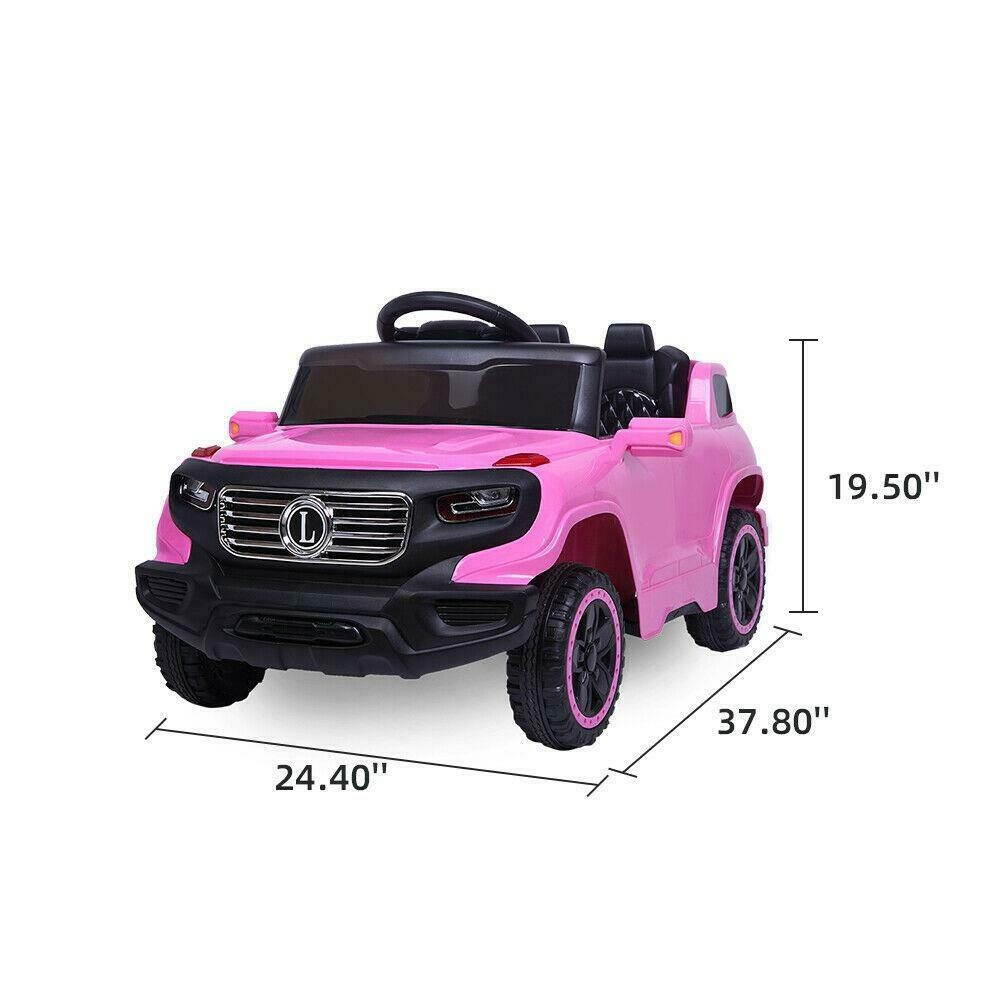 Kids Ride on Car Toys 3 Speed Rechargeable Battery Music Light w/ Remote Pink US