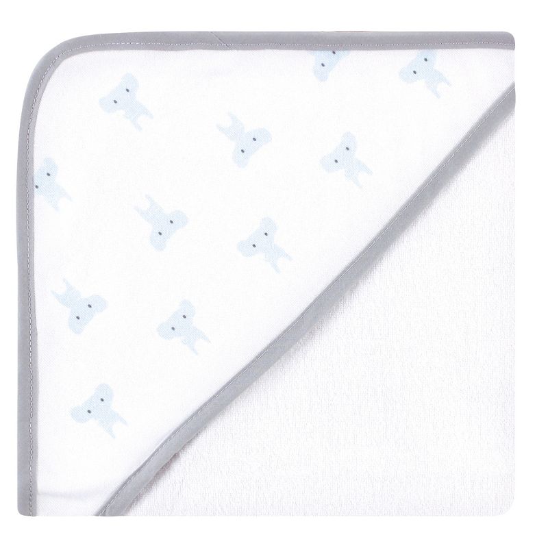 Hudson Baby Infant Boy Cotton Rich Hooded Towels, Blue Elephant, One Size
