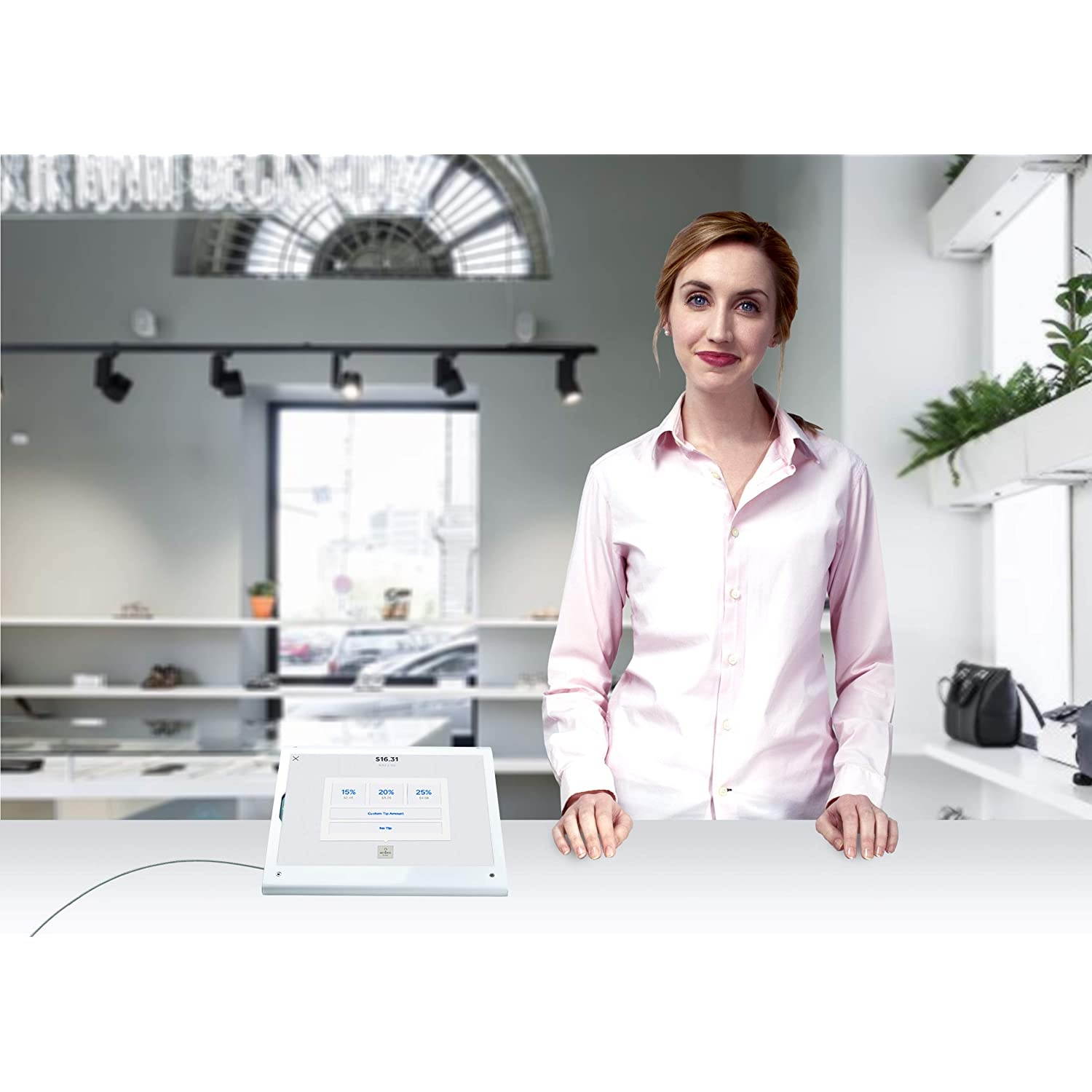 Tablet Stand, CTA Digital Rotating Theft-Deterrent Kiosk Stand for iPad Pro 12.9 Gen. 3, White