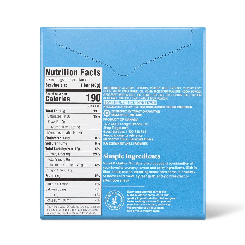 Almond, Peanuts & Sea Salt Nut Bars - 4ct - Good & Gather™