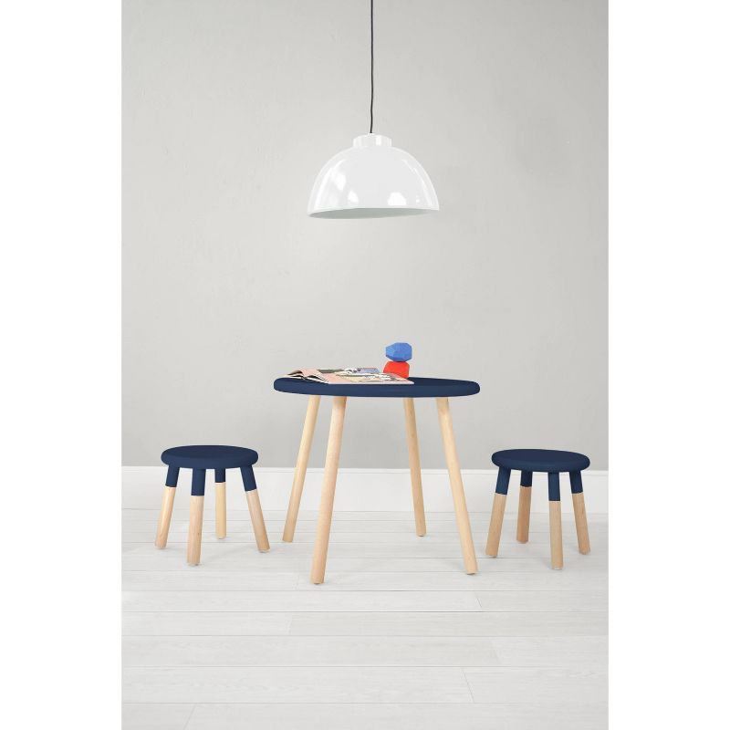 Set of 2 Peewee Wood Veneer Kids' Chairs Maple/Deep Blue - Nico & Yeye