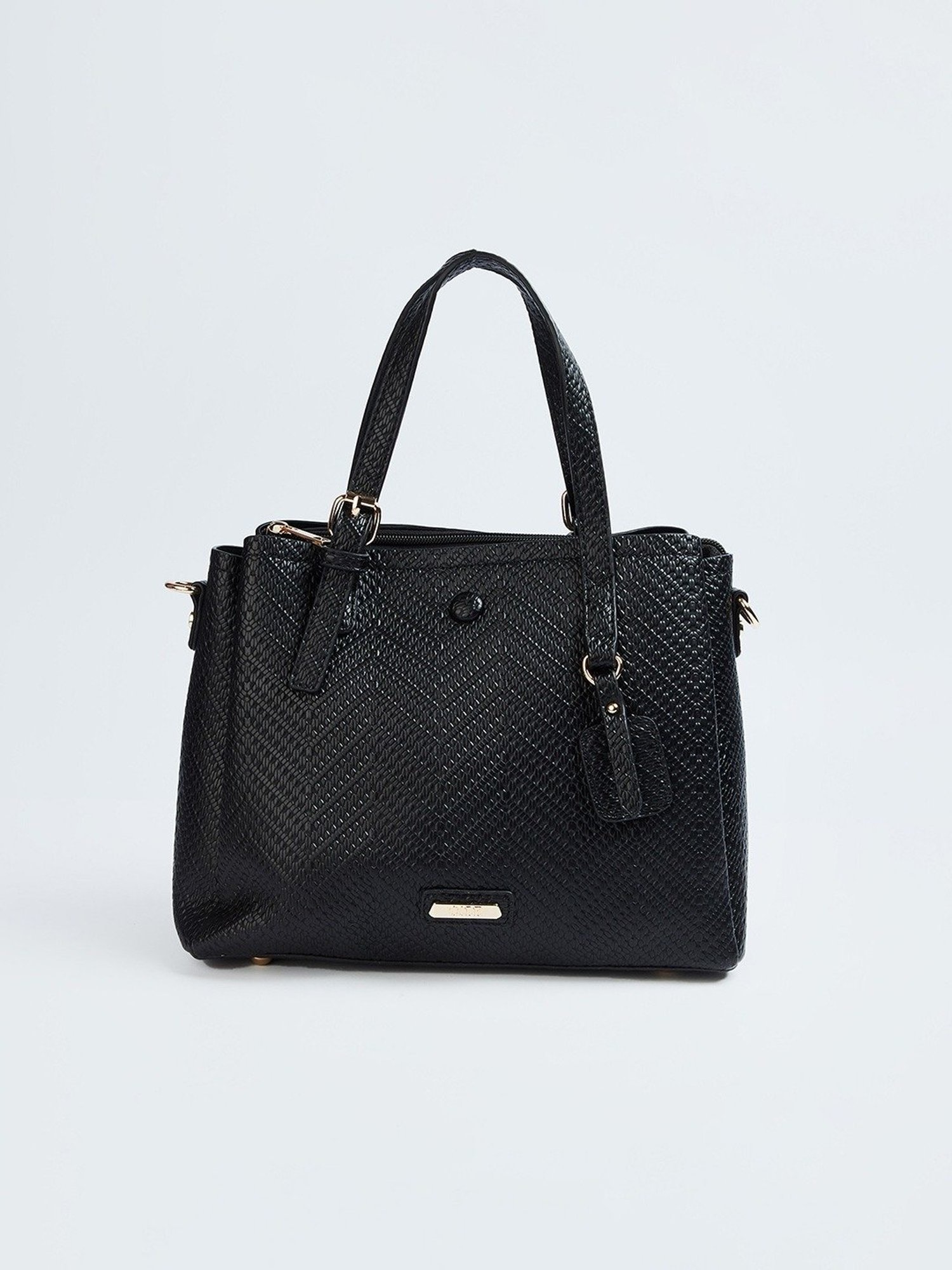 Code by Lifestyle Black Textured Handbag