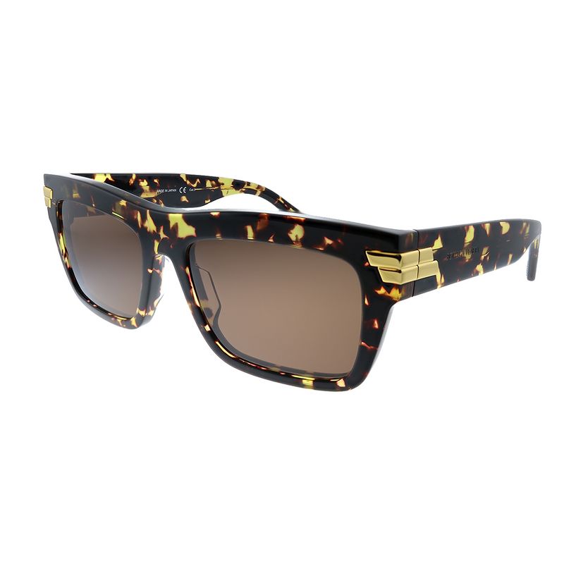 Bottega Veneta BV 1058S 002 Unisex Rectangle Sunglasses Havana 56mm