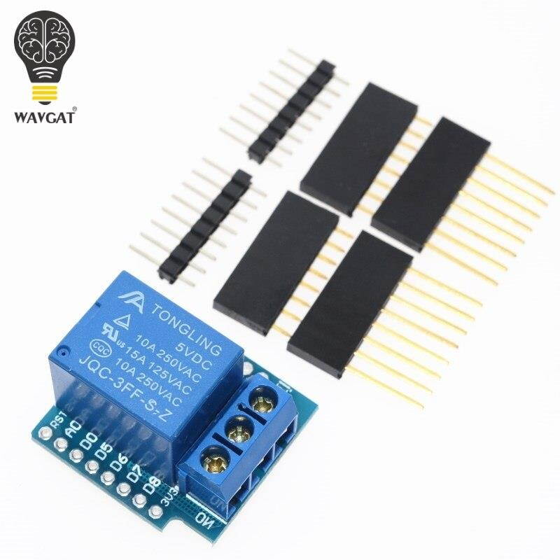 Relay Module For D1 MINI 5V hight level trigger One 1 Channel Relay Module interface Board Shield For D1 MINI WAVGAT