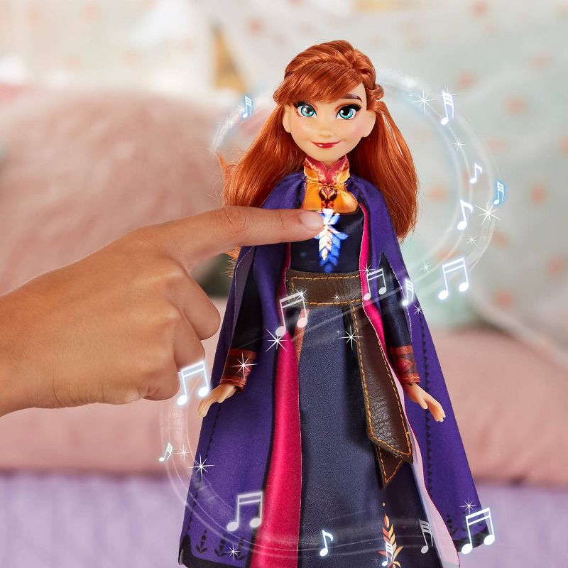 Disney Frozen 2 Singing Anna Fashion Doll with Music Wearing a Purple Dress