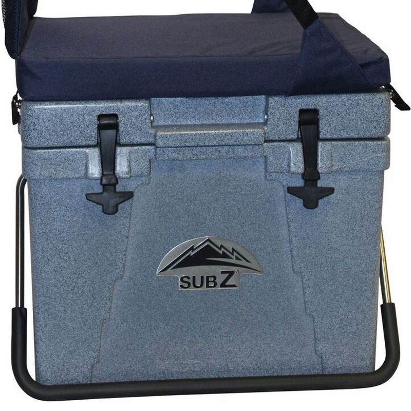 Sub Z Travel 23 Quart Double Wall Insulated Cooler with Cushioned Seat, Blue