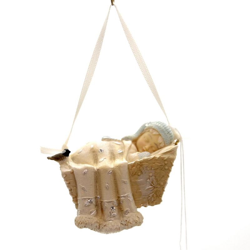 Foundations 1.75" Baby's First Hanging Ornament Christmas Cradle  -  Tree Ornaments