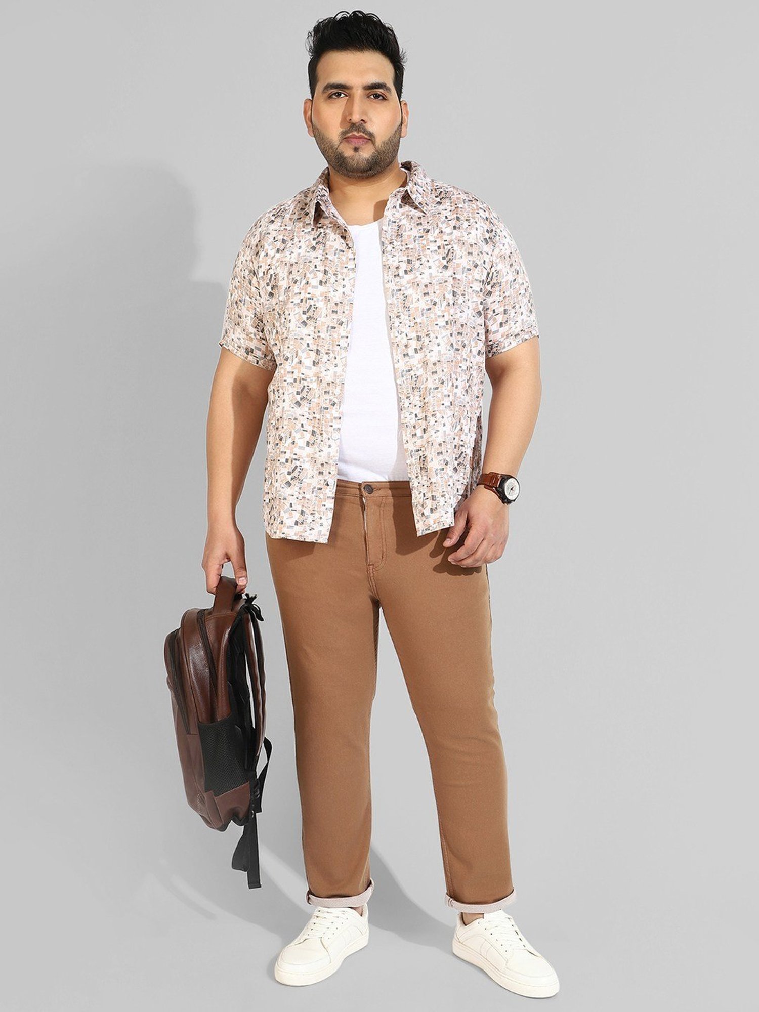 Instafab Plus Brown Regular fit Plus Size Jeans