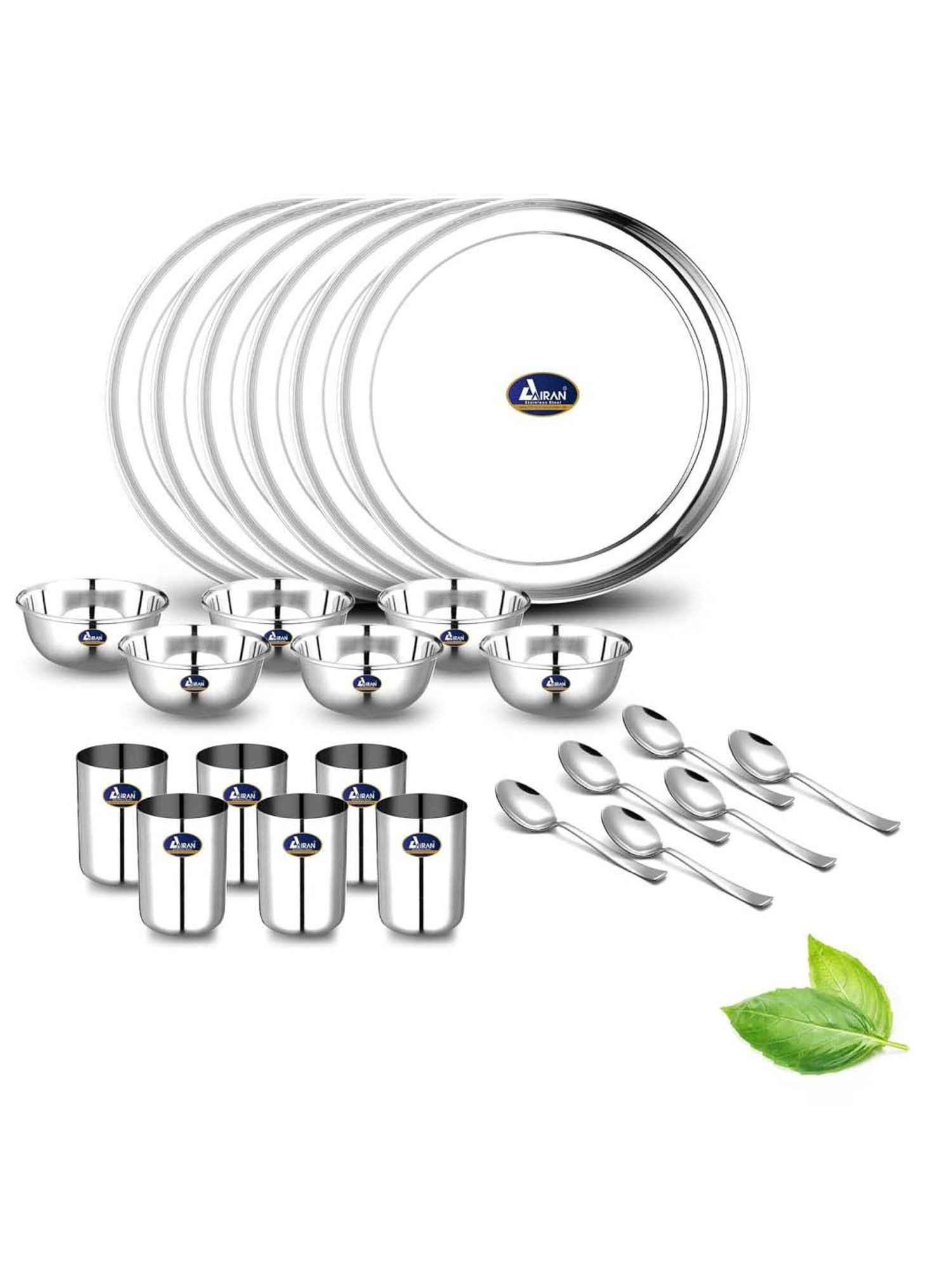 Airan Silver Stainless Steel 24 Pcs Dinner Set
