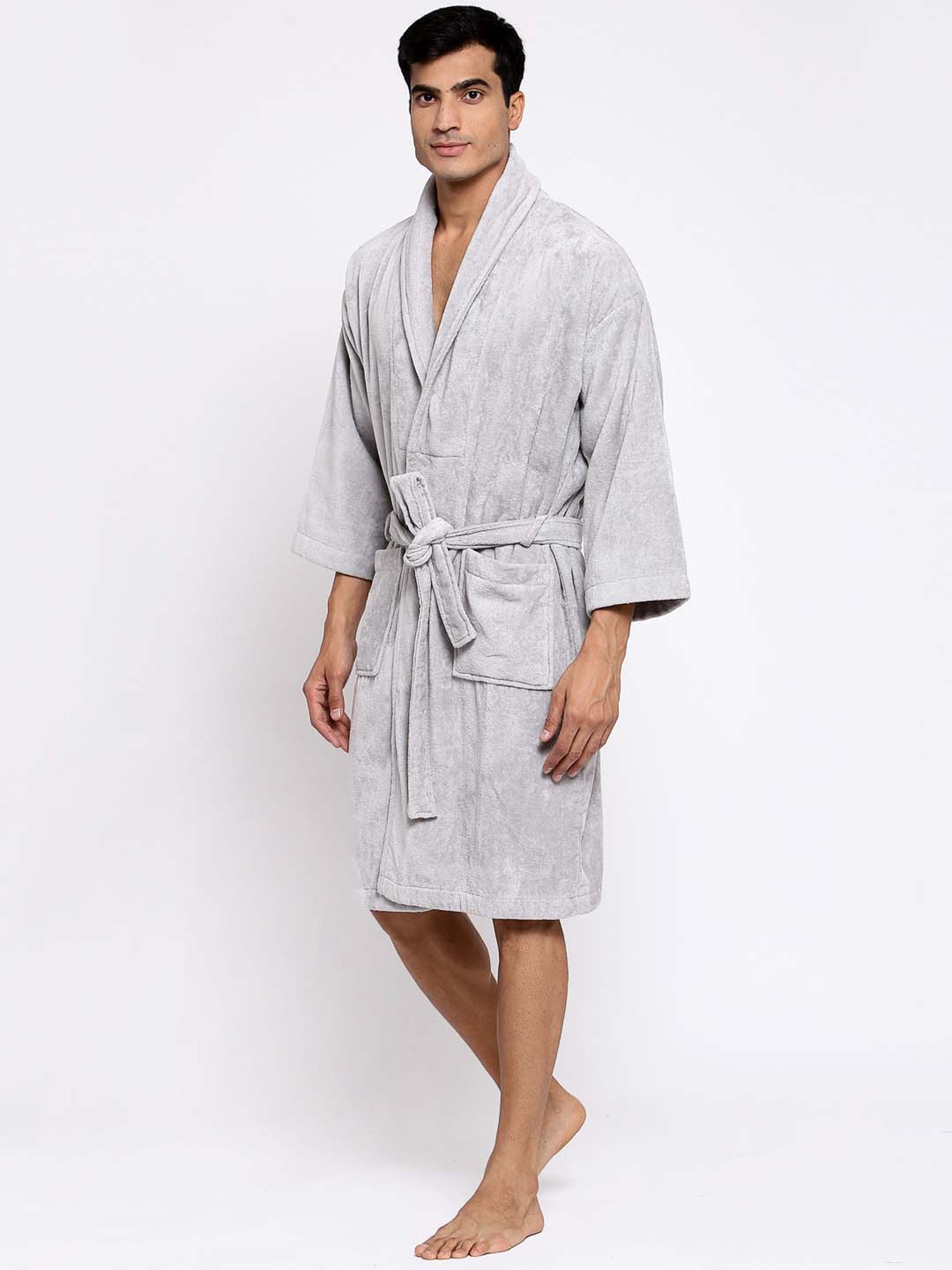 Trident Comfort Living Grey Cotton 380 GSM Bathrobe