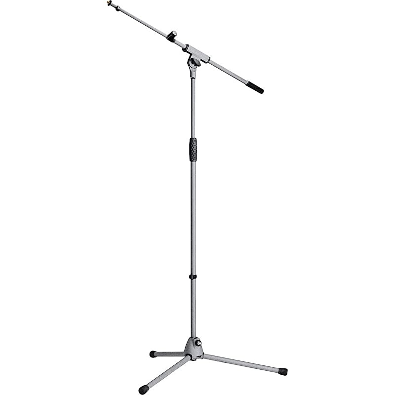 2108050087 Soft Touch Microphone Stand with Extendable Boom Arm Gray