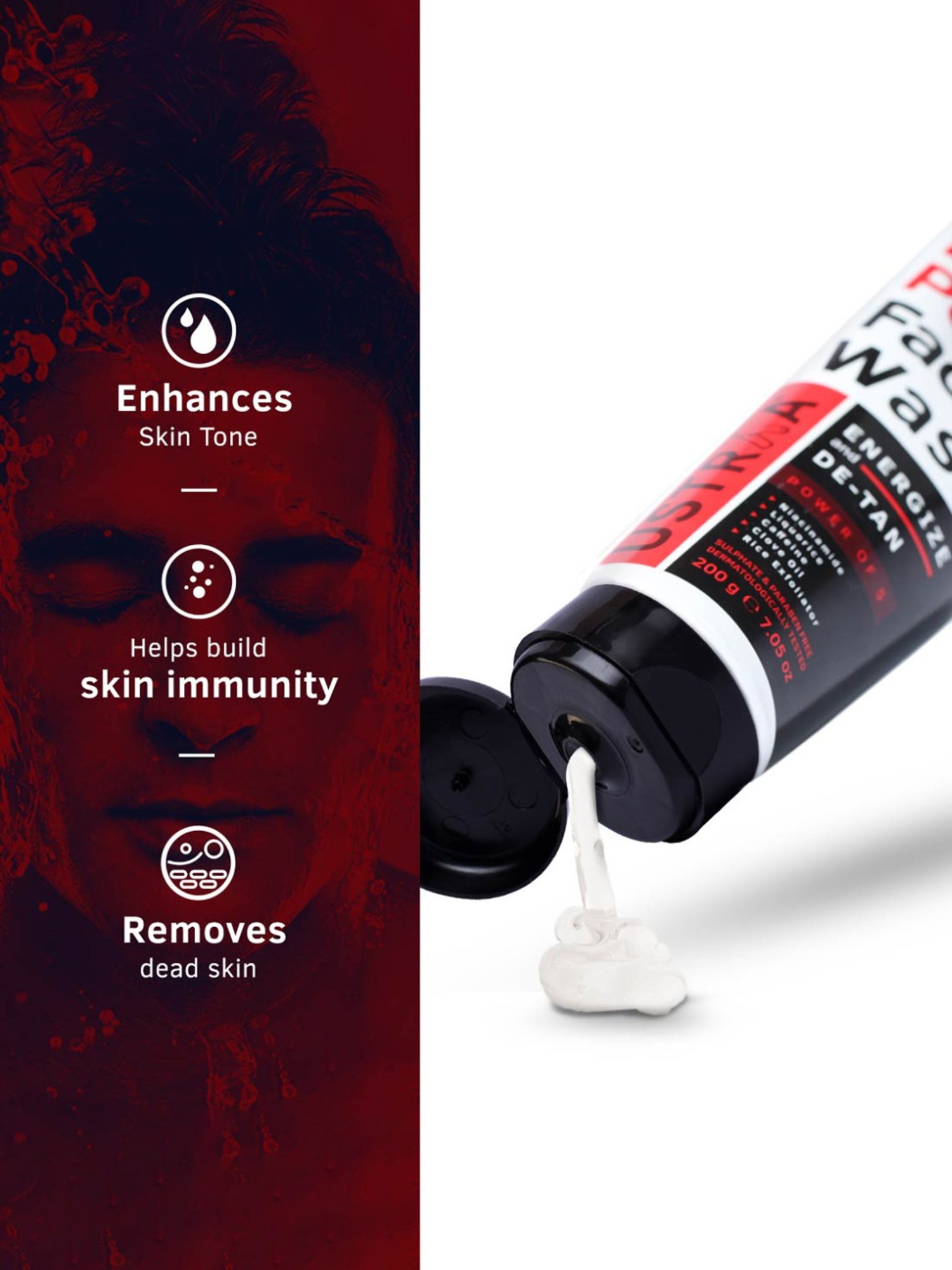 Ustraa Power Face Wash & De-Tan Cream Combo Set