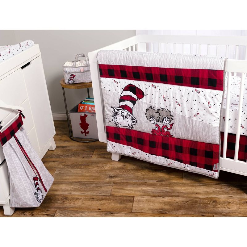 Dr. Seuss Lumberjack Cat in the Hat 5 Piece Crib Bedding Set