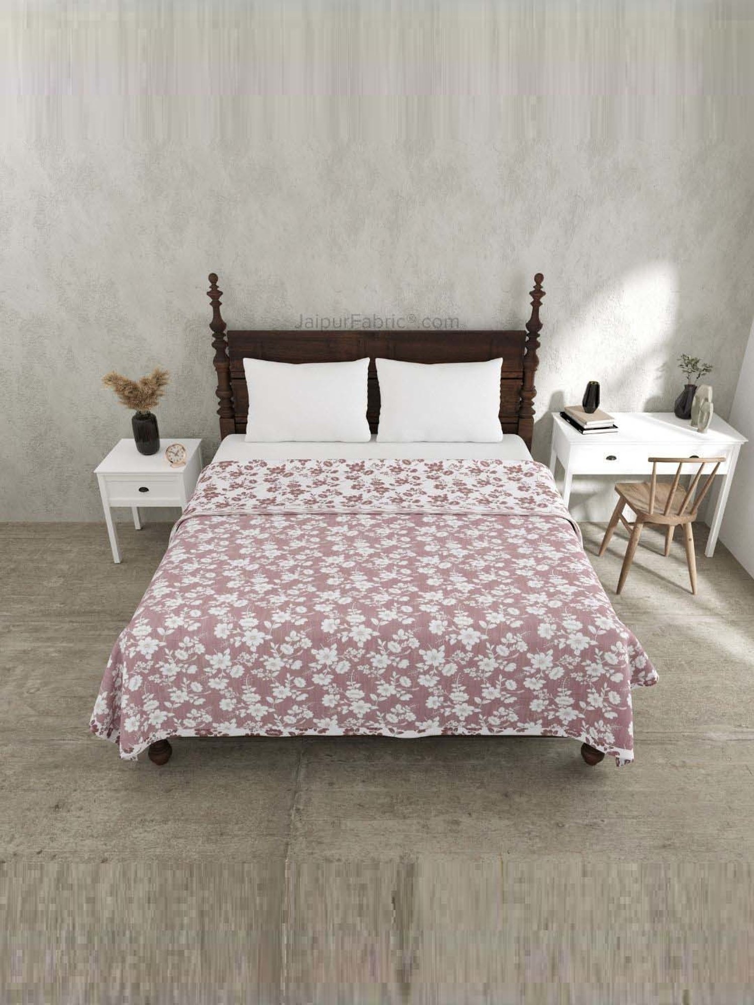 JaipurFabric Rose Mulmul Cotton 150 GSM Reversible Ac Dohar