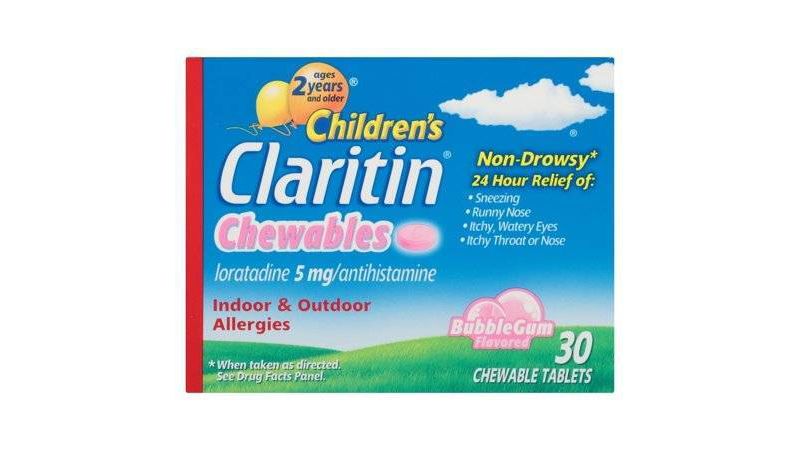 Children's Claritin 24 Hour Allergy Relief Chewable Tablets - Bubble Gum - Loratadine - 30ct