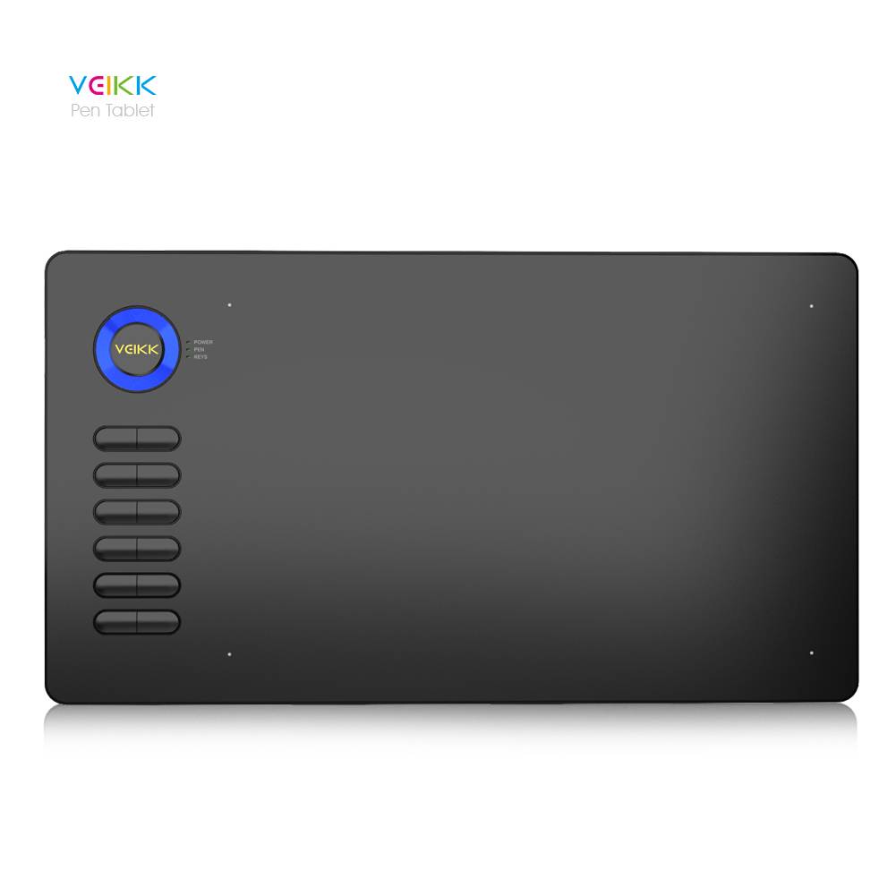 VEIKK A15 Graphic Drawing Tablet 10x6 inch Digital Pen Tablet with Battery-Free Passive Stylus and 12 Shortcut Keys