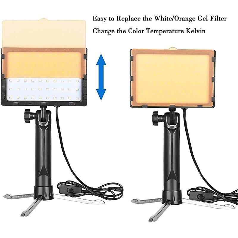 60 LED Continuous Portable Photography Lighting Kit for Table Top Photo Video Studio Light Lamp with Color Filters 4 Packs