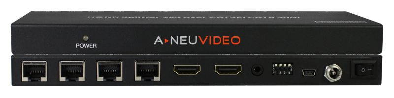 A-Neuvideo ANI-0104POE: HDMI POE 1x4 SPLITTER OVER CAT5e/6 EXTENDER (Includes (4) Receivers)