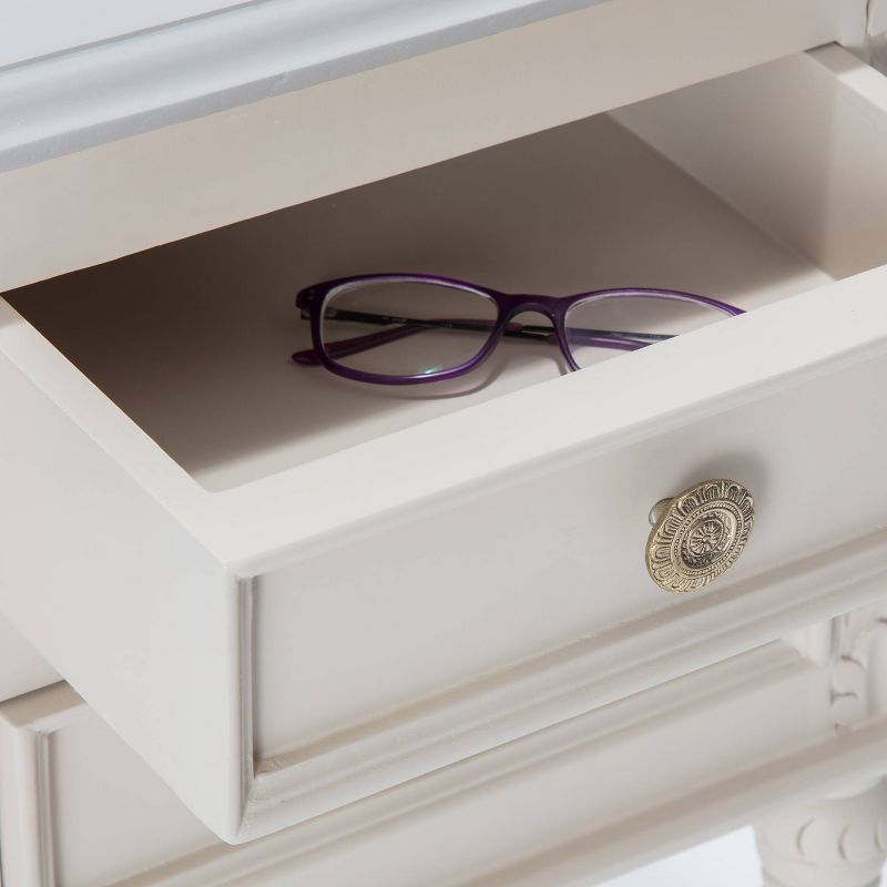 Richards Side Table with 2 Drawers White - Finch