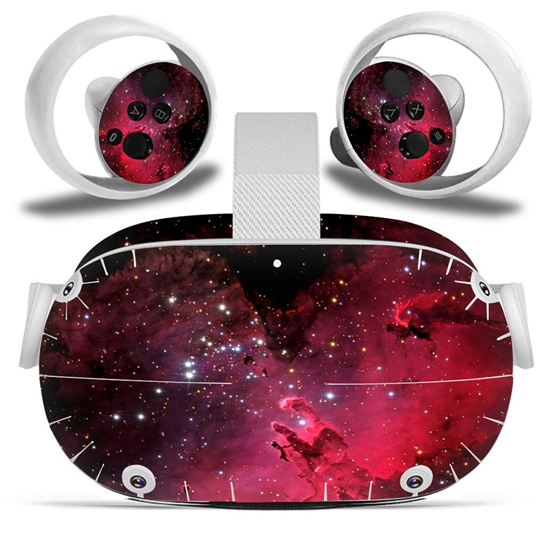 Amify Vinyl Skin Sticker for Oculus Quest 2 VR Headset Controller PVC Decals Cute Cartoon Wrap Cover for Oculus Quest 2 Accessories