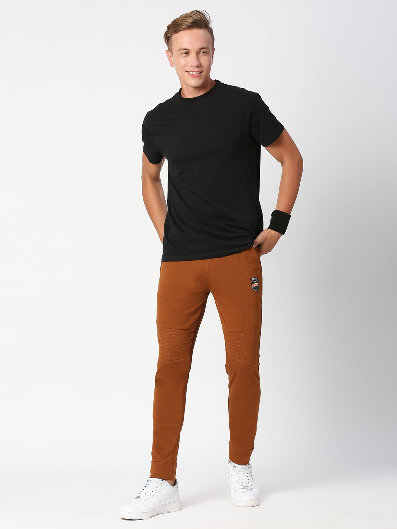 Fitz Brown Slim Fit Sports Joggers