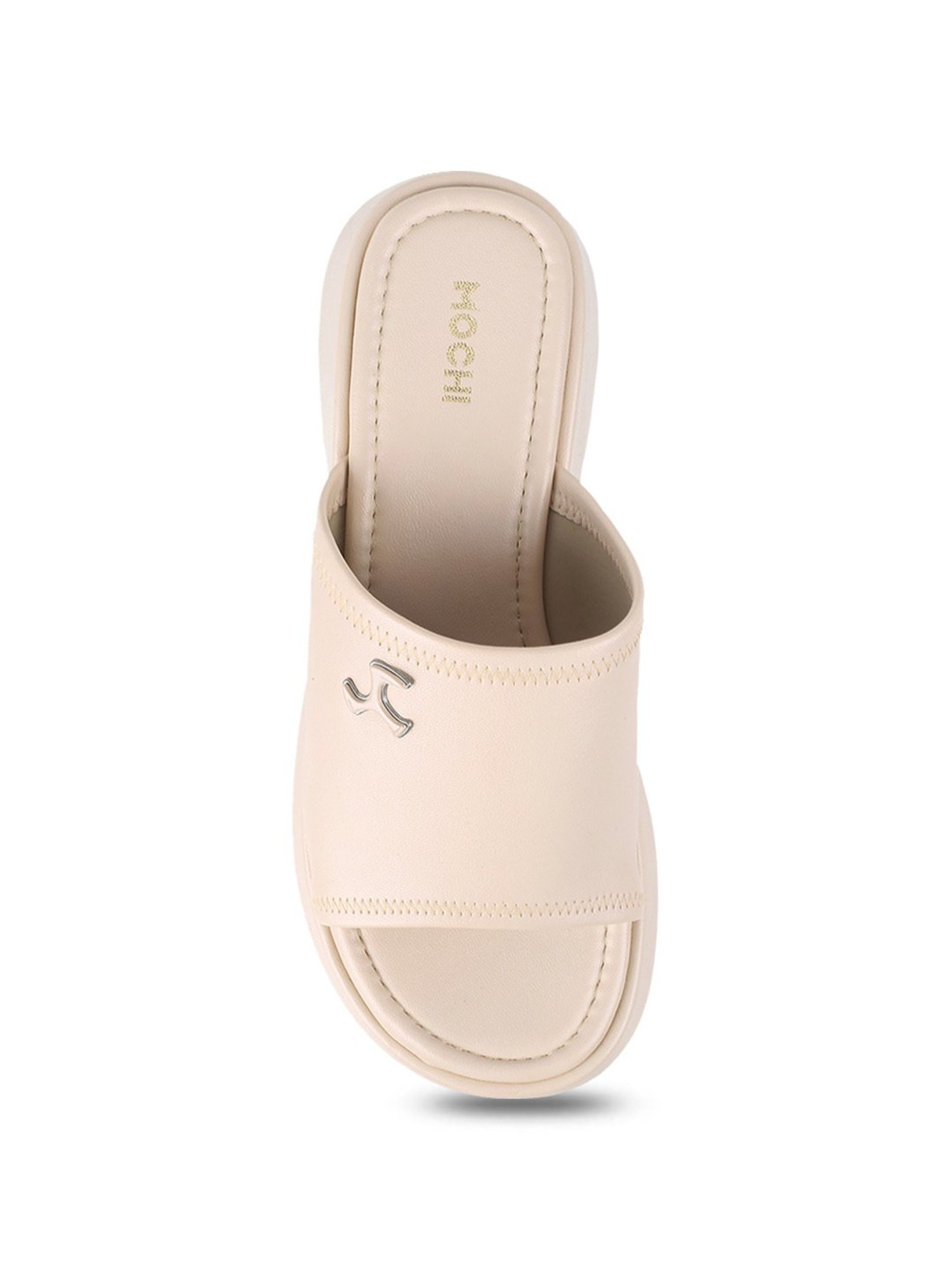 Mochi Women's Beige Casual Sandals