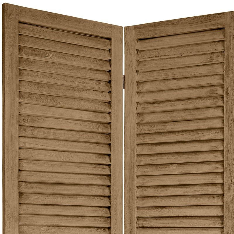 5 1/2 ft. Tall 3 Panels Classic Venetian Room Divider Brunt Brown - Oriental Furniture