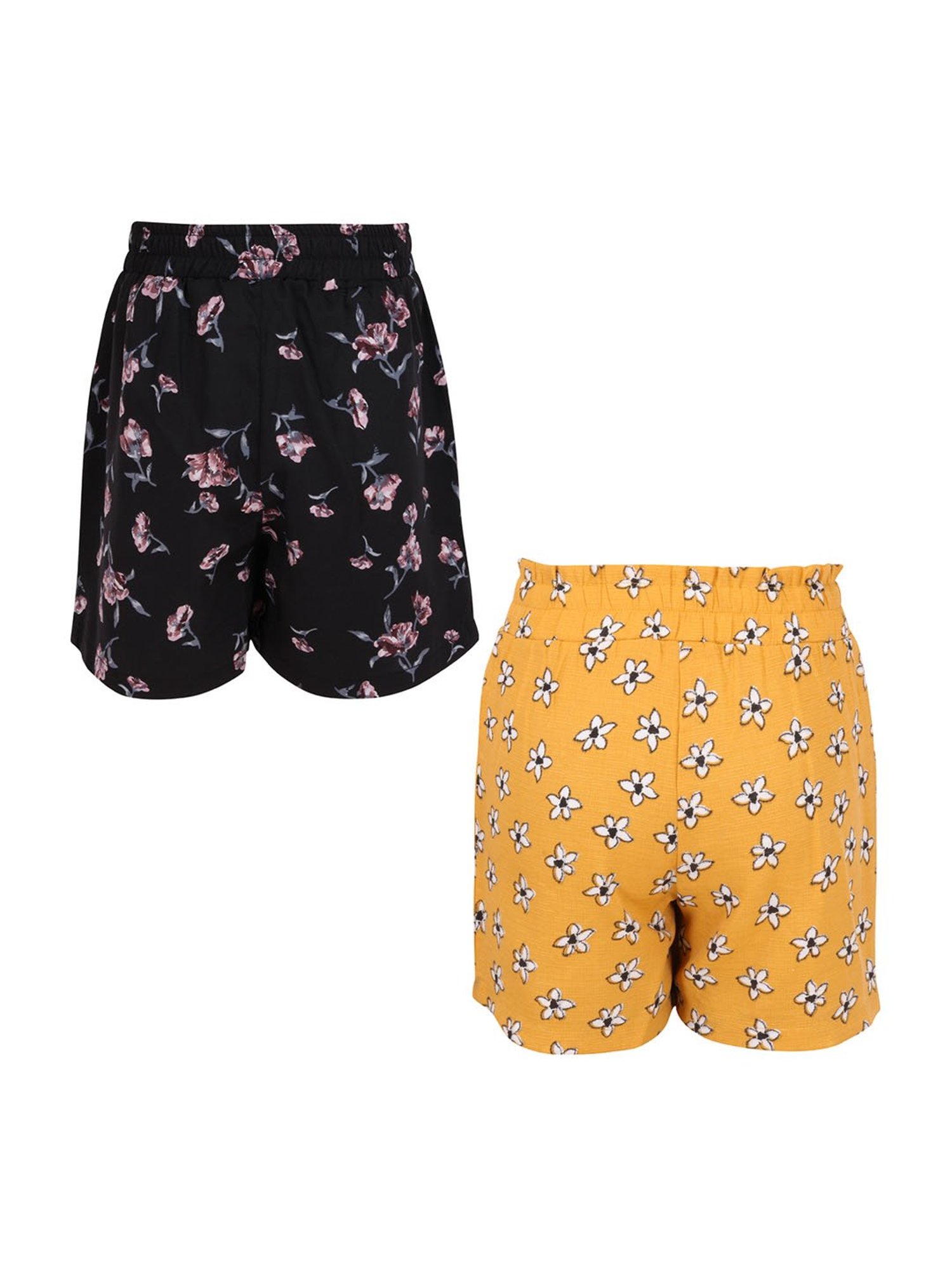 HELLCAT Kids Yellow & Navy Printed Shorts (Pack Of 2)