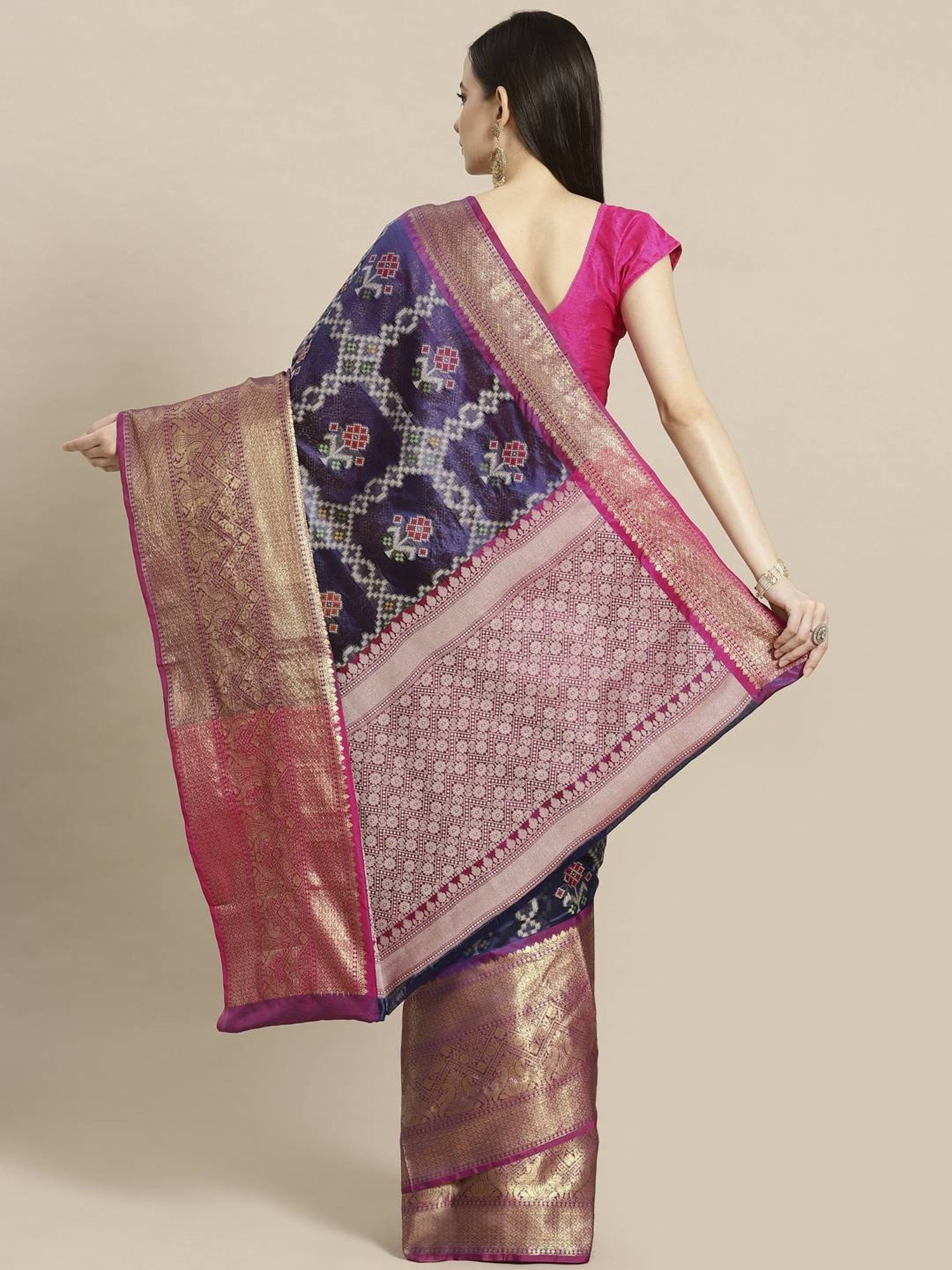 Banarasi Silk Works  Woven Saree with Blouse