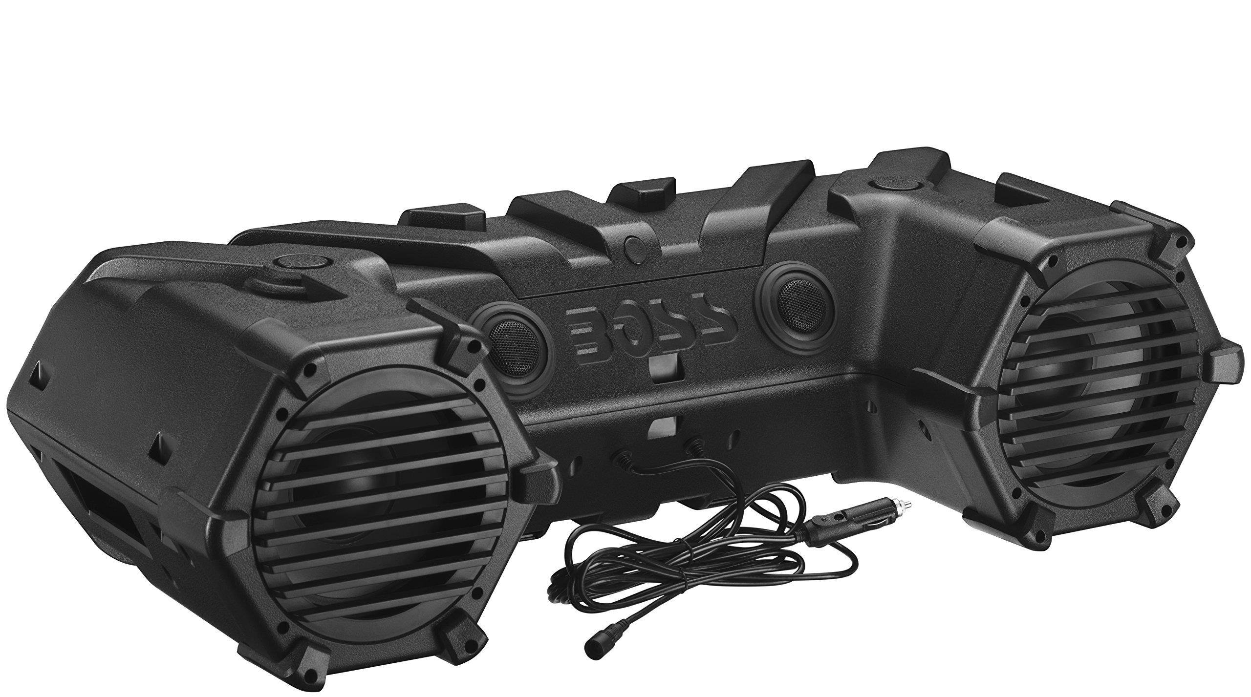 BOSS Audio Systems ATVB95LED All-Terrain Amplified Sound System with 8" Speakers, Dual-Row LED Light Bar & Bluetooth
