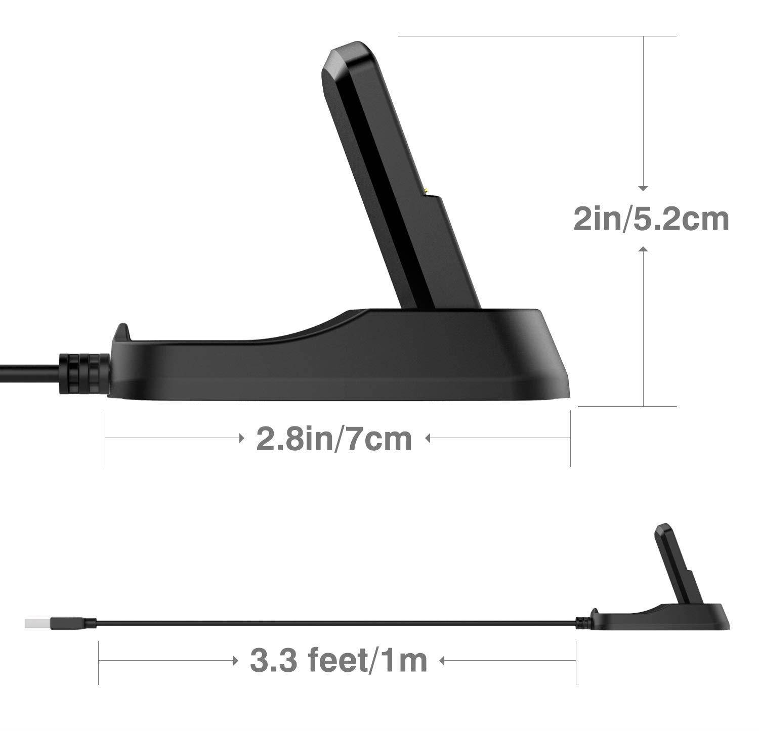 MoKo Charger Dock for Ticwatch S, Portable Replacement Charging Stand Adapter Station Cradle Holder with USB Cable for Ticwatch S/Ticwatch E Watch, Black