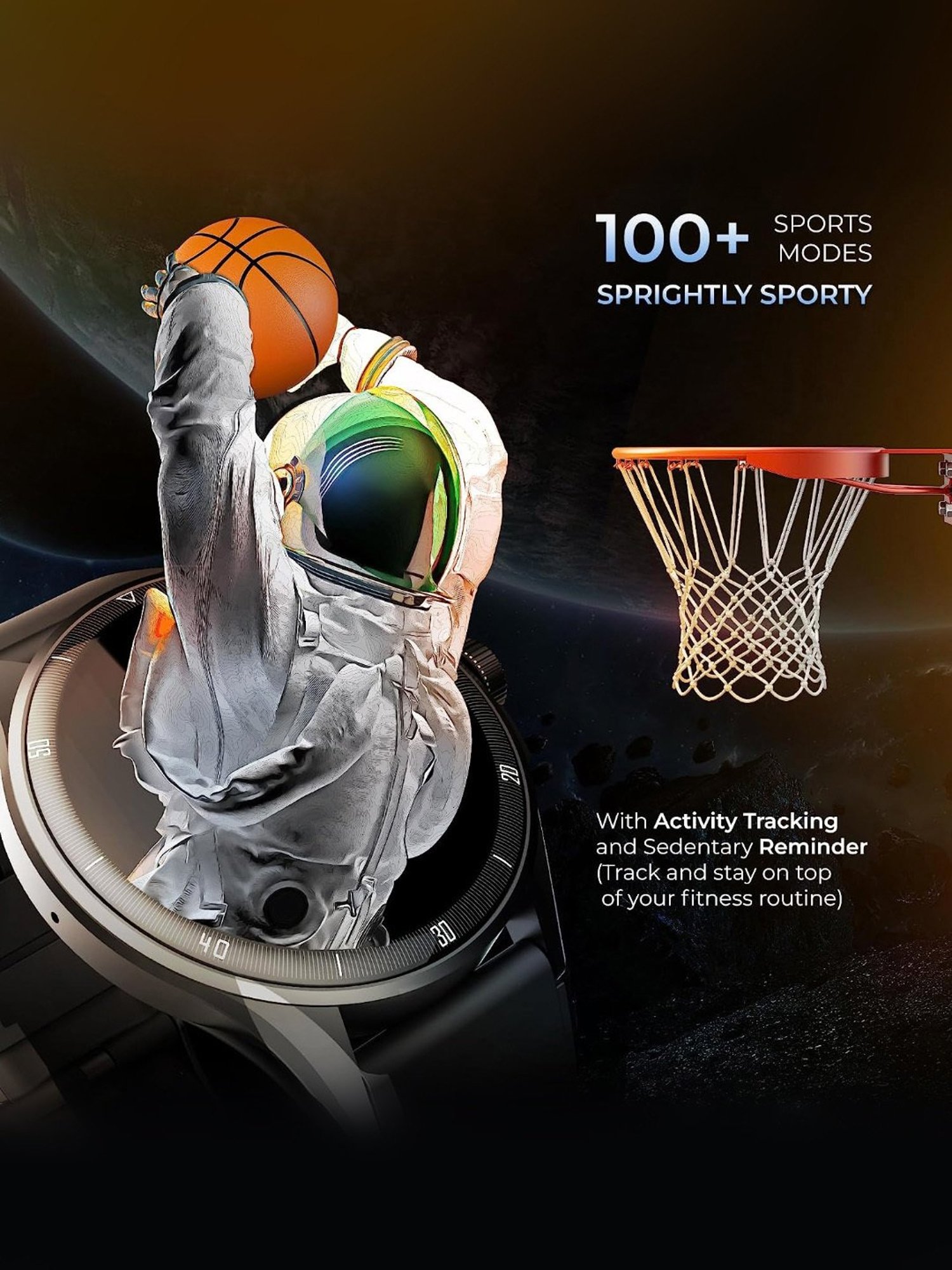 beatXP Vega Neo Bluetooth Calling Smartwatch with 1.43 inch AMOLED Display (Black)