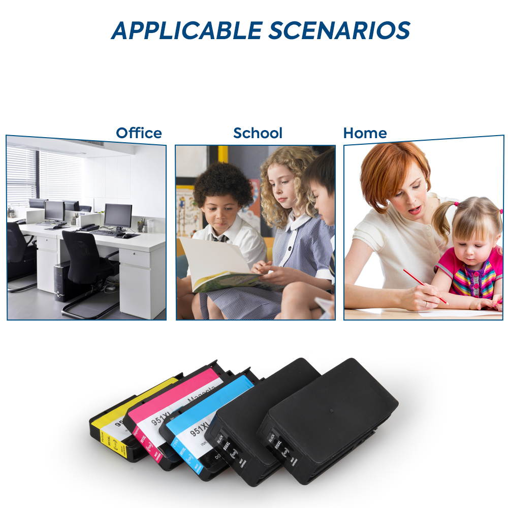 950XL 951XL Ink Cartridges 8PK 2Set (KCMY) for HP Officejet Pro 8610 8615 8620 8625 8630 8600