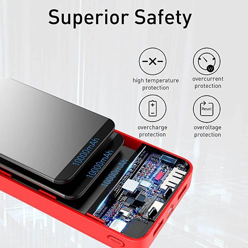 Portable Charger Power Bank 30000mAh  External Battery Pack with LCD Digital Display and USB-C Input, Dual USB Output High-Speed Charging for Cell Phones, Tablet and More