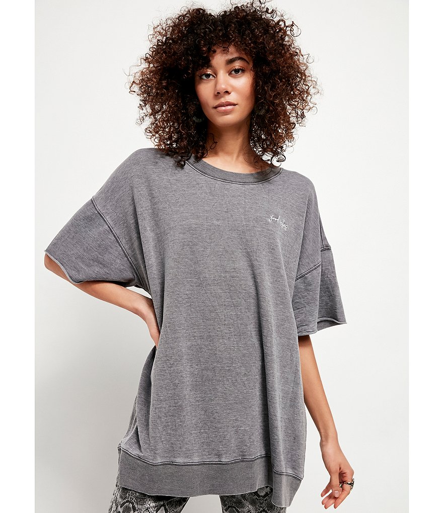 Karen Kane Short Sleeve Tie-Dye Hoodie