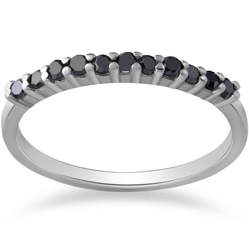 Pompeii3 1/3ct Black Diamond Ring 10K White Gold - Size 6