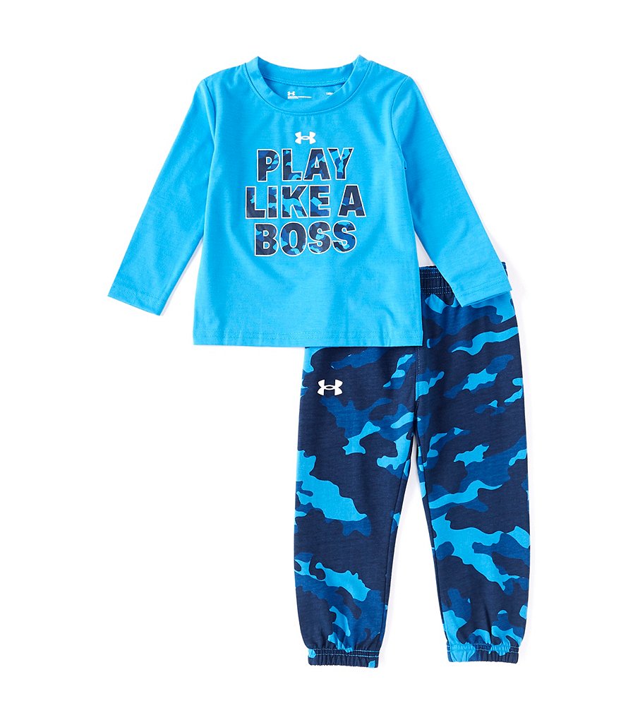 Under Armour Baby Boy 12-24 Month Long-Sleeve Like A Boss Tee & Camo Jogger Pant Set