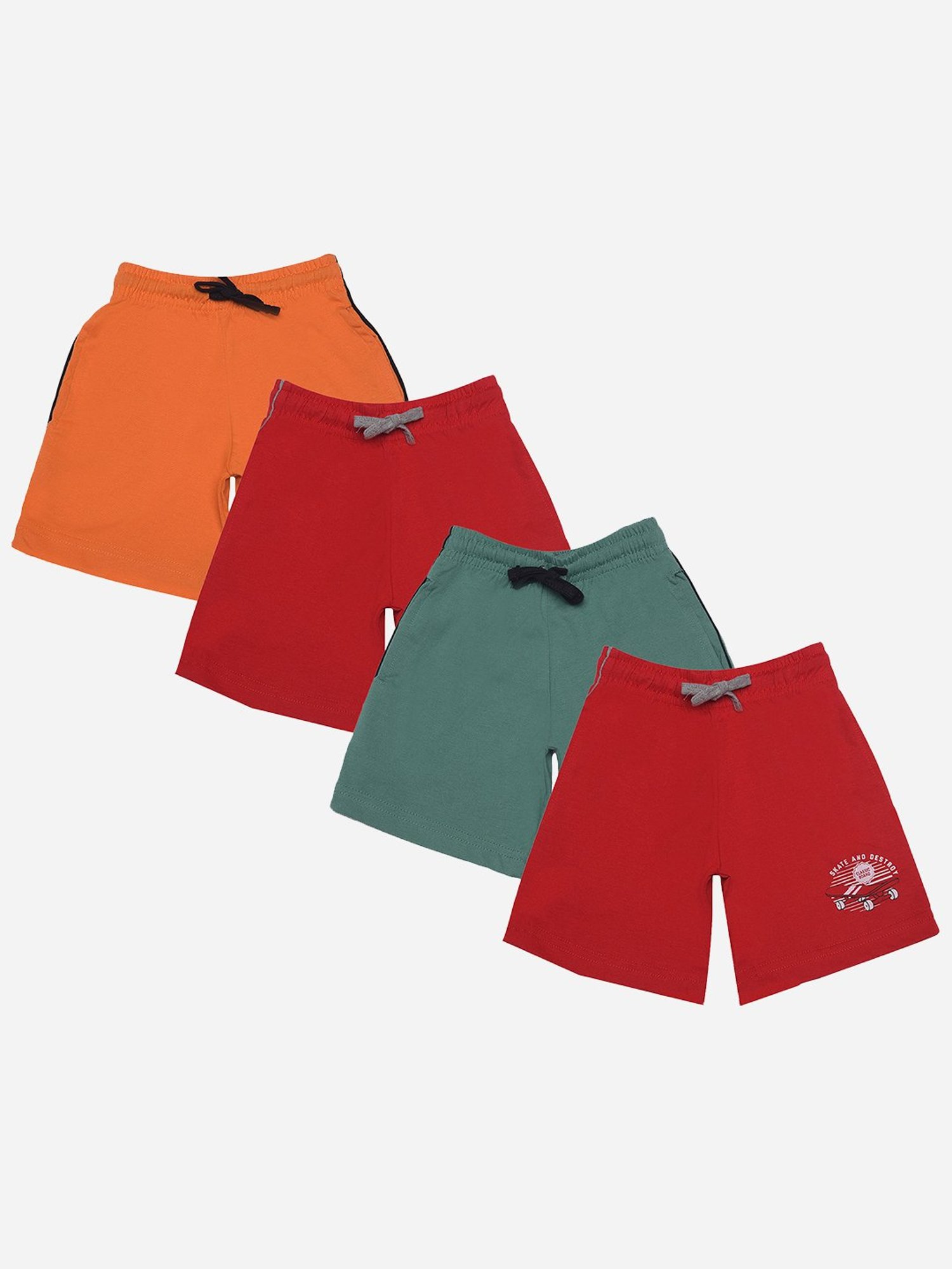 Dollar Boys Assorted Solid Bermuda (Pack Of 4)