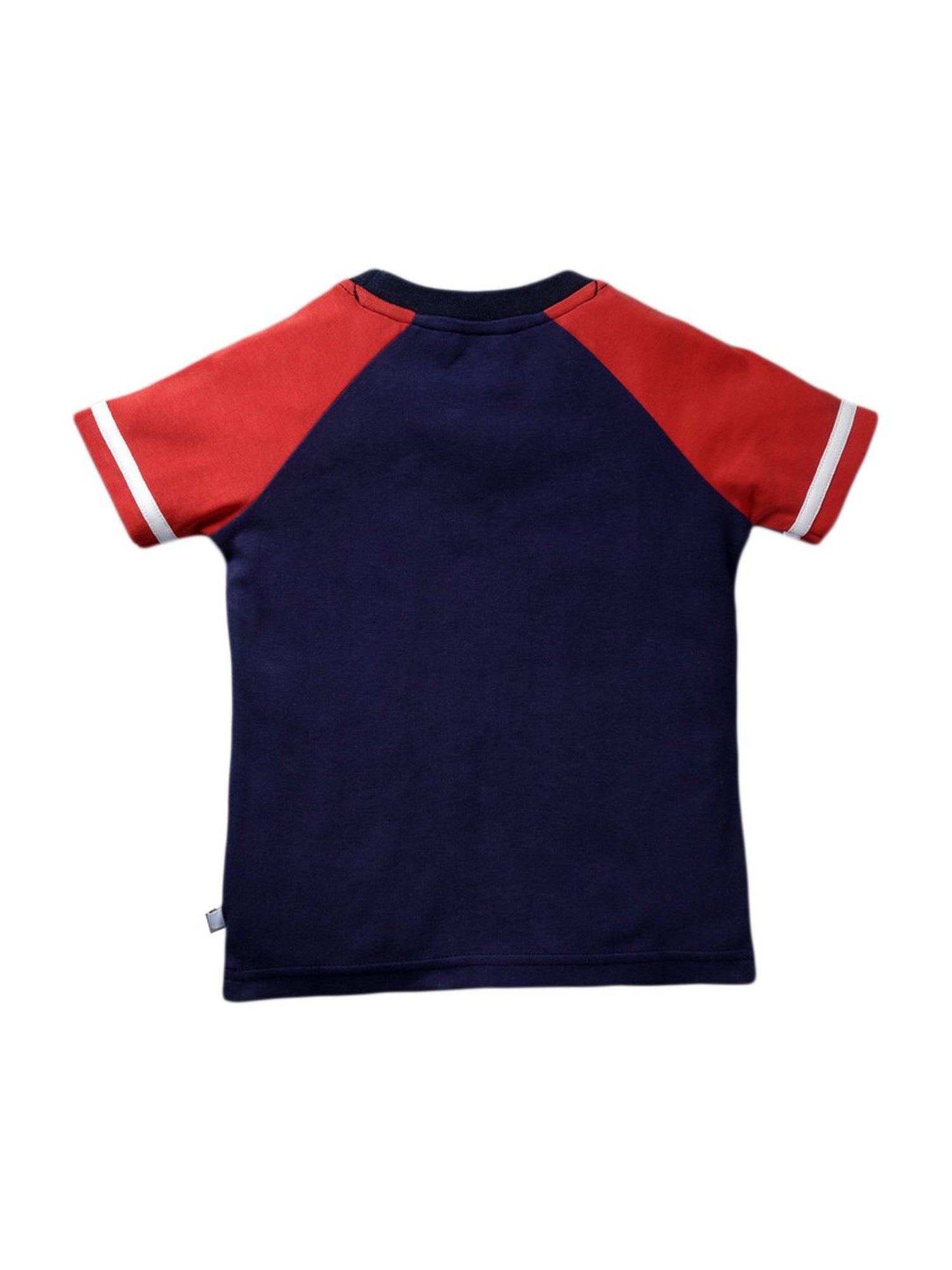 Pranava Kids Navy Cotton Patch Work T-Shirt