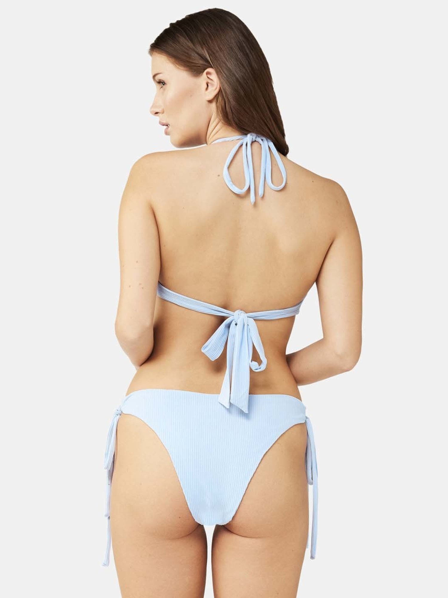 Secrets By ZeroKaata Black & Blue Plain Swimwear Bra Panty Set - Pack Of 2