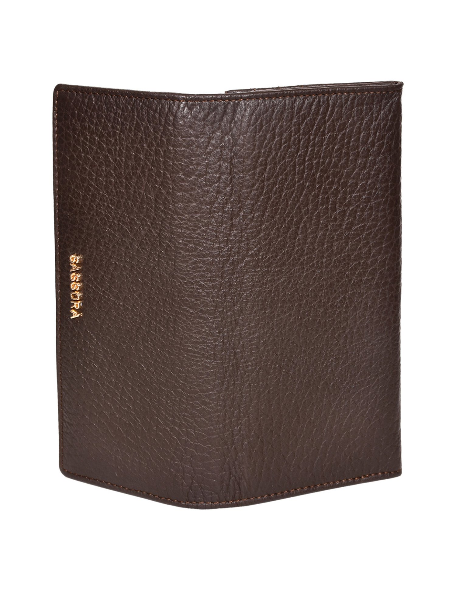 SASSORA Brown Textured Rfid Wallet for Women