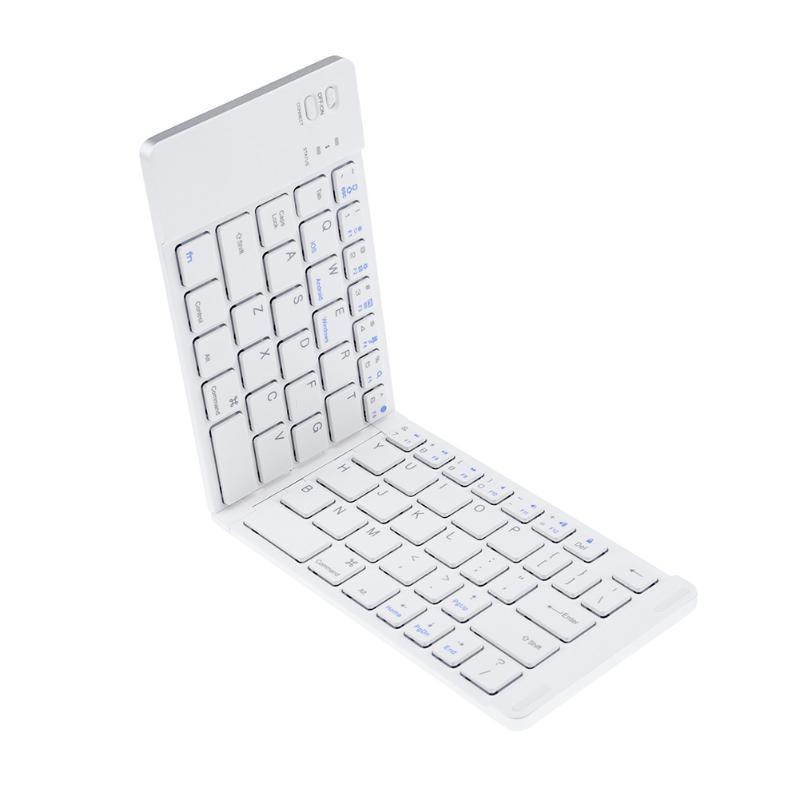 Portable Folding Wireless Bluetooth Keyboard Aluminium Alloy Computer Keyboards for iOS Android Windows for PC Laptop Tablet