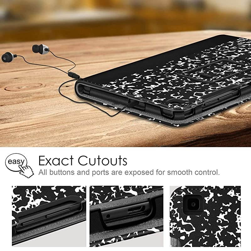 Folio Case for Samsung Galaxy Tab A 80 2019 Without S Pen Model SMT290 WiFi SMT295 LTE Corner Protection Slim Fit Premium Vegan Leather Stand Cover Composition Book