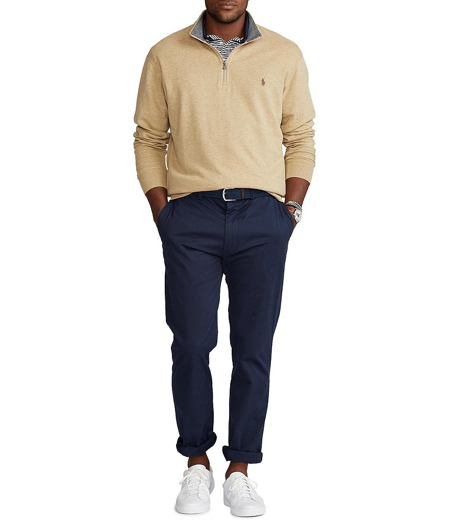 Cutter & Buck Big & Tall Traverse Stripe Performance Stretch Half-Zip Pullover